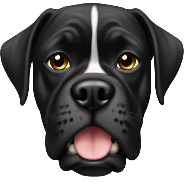 Black boxer dog emoji