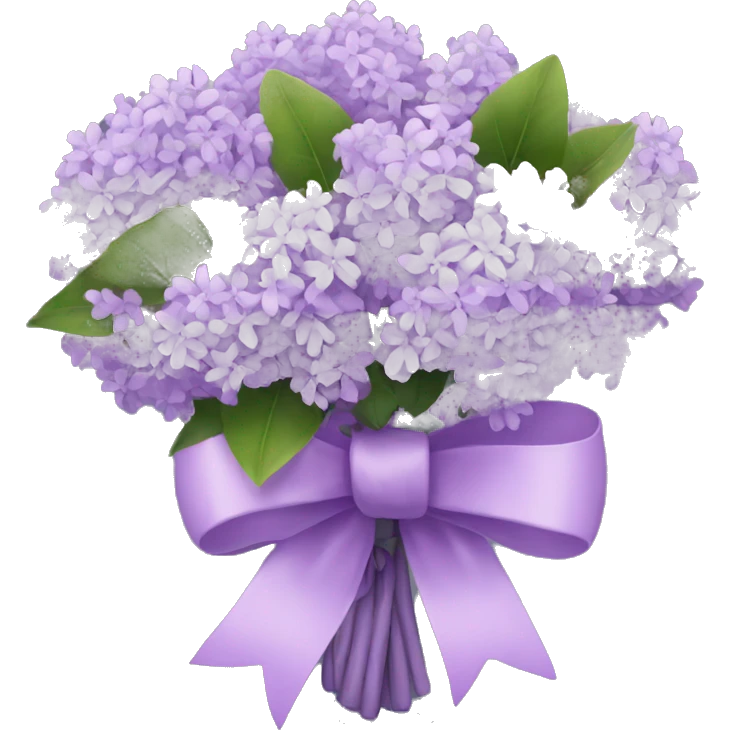 Lilac bouquet with bow emoji