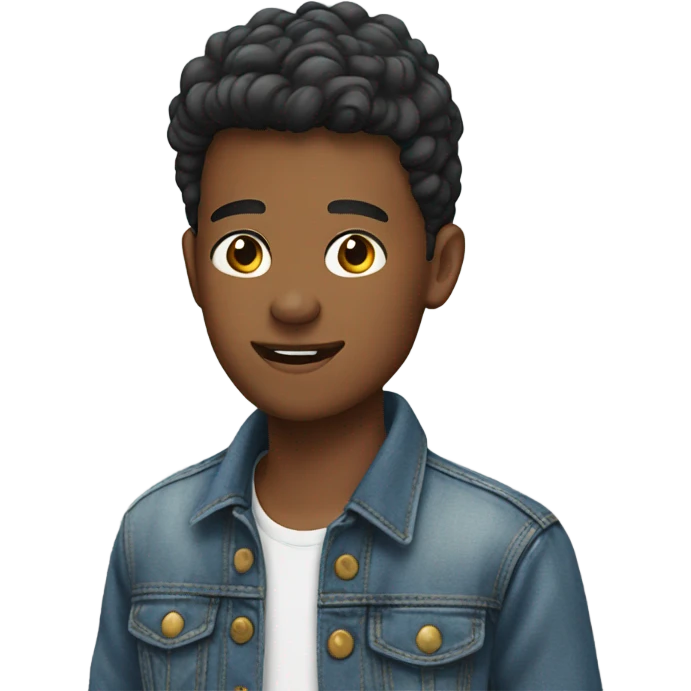 young man in denim jacket emoji