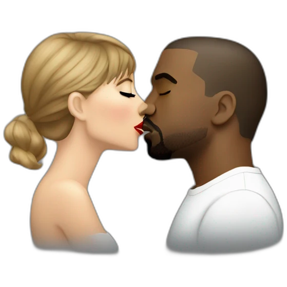 kanye and taylor swift kissing emoji