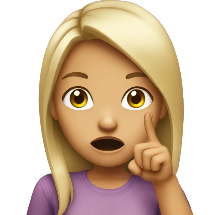 Girl biting her point finger  emoji