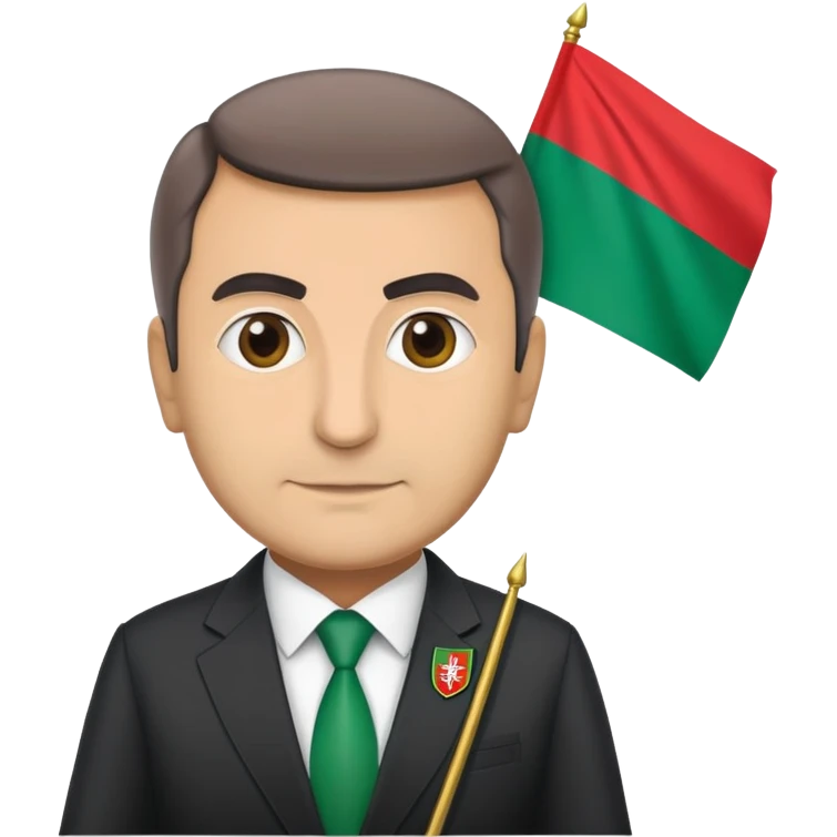 президент Болгарии с флагом Болгарии в руке  emoji