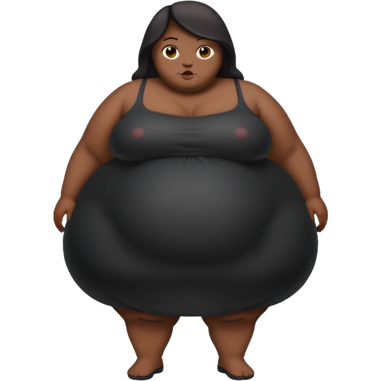 Black morbidly obesity lady bigger emoji