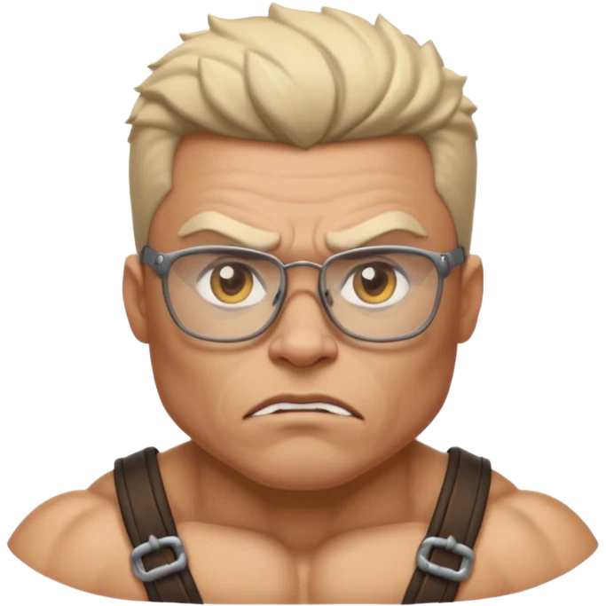 Glasses-Wearing wild Warrior bust emoji