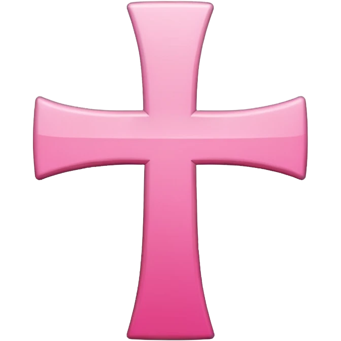 Pink and white simple cross emoji