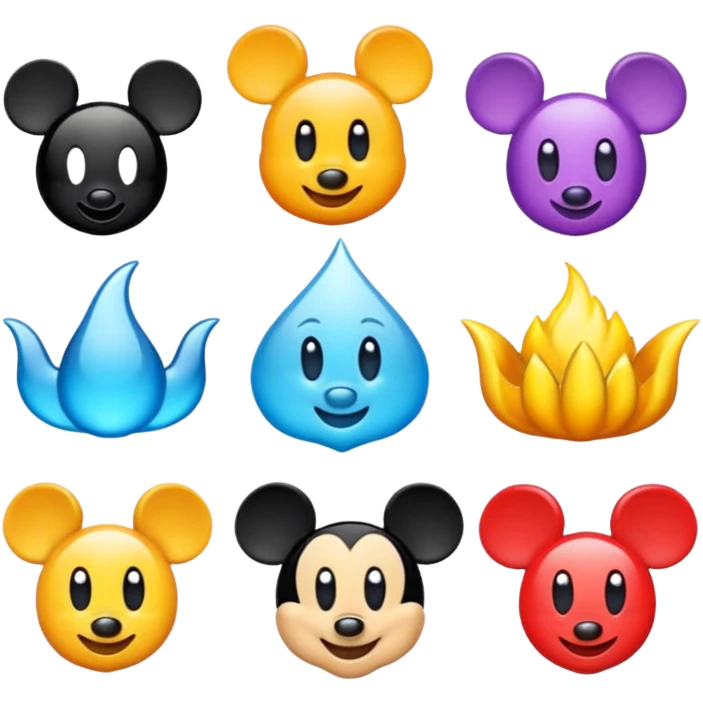 Elementos de Disney para poner en una camiseta emoji