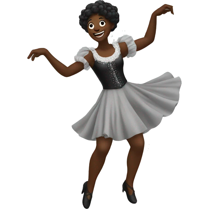 A black Wien dancing emoji