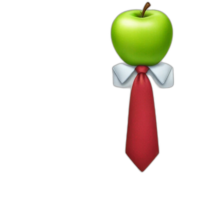 apple with tie emoji