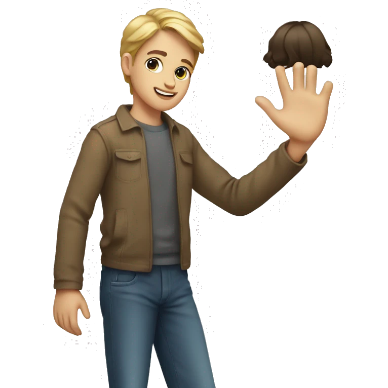 Young man giving a hand to a young woman emoji