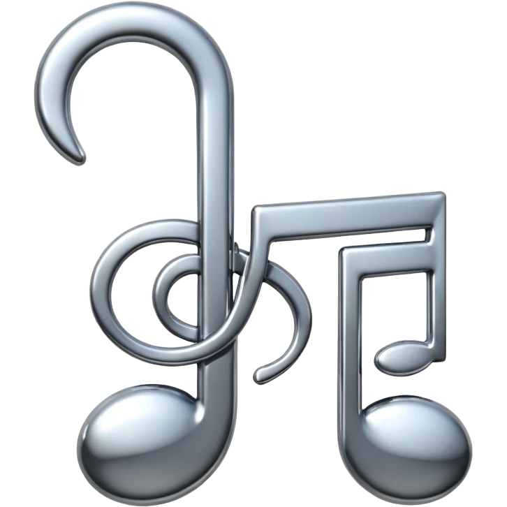 mac os music note metal chrome emoji