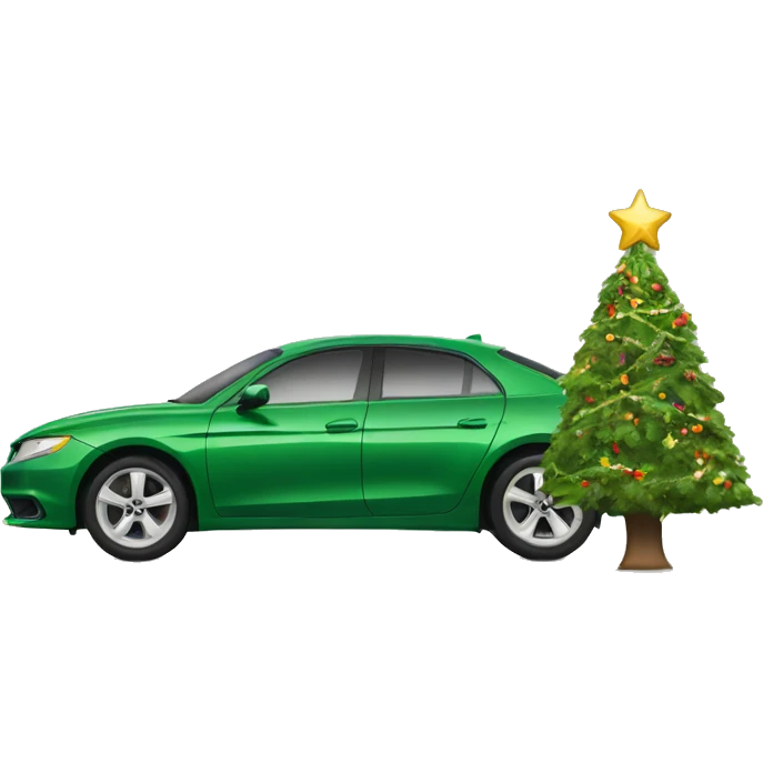 Car and Christmas tree emoji