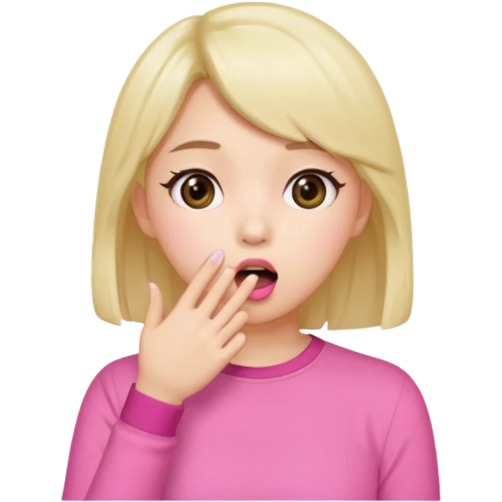 şaşırma eli ağzına götürme, k-pop girl emoji