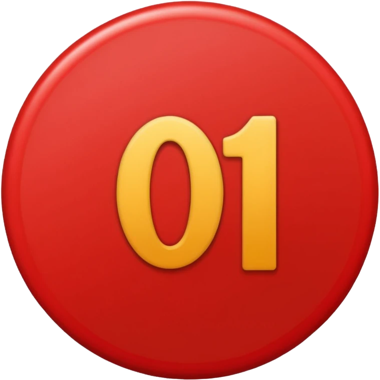 make a circle with a red number 10 in it, and make the numbers themselves red emoji