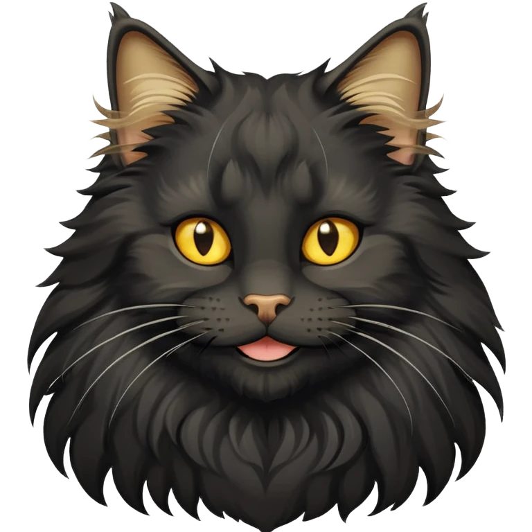 black maine coon smiling emoji