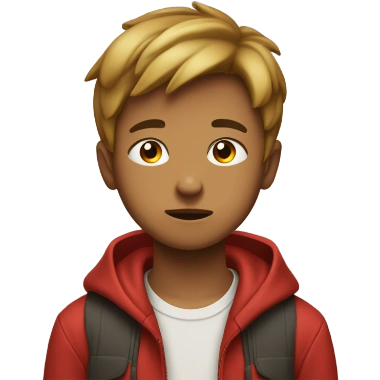 boy in red hoodie dreaming emoji