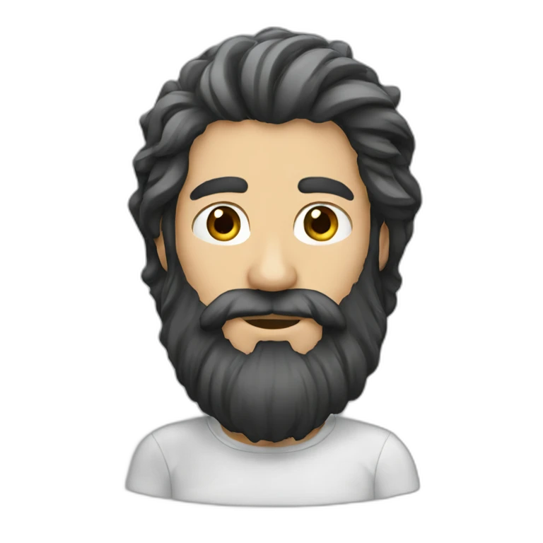 man long hair and long beard beard emoji