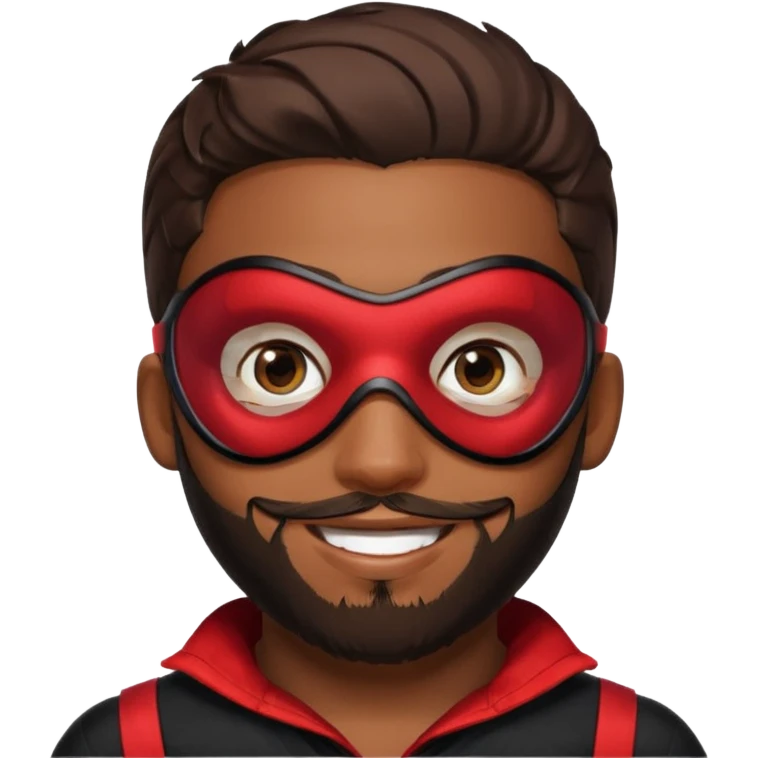 Miles Morales with beard, eye mask, low fade emoji