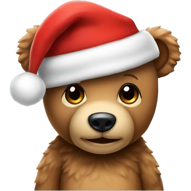 teddy bear with a christmas hat emoji