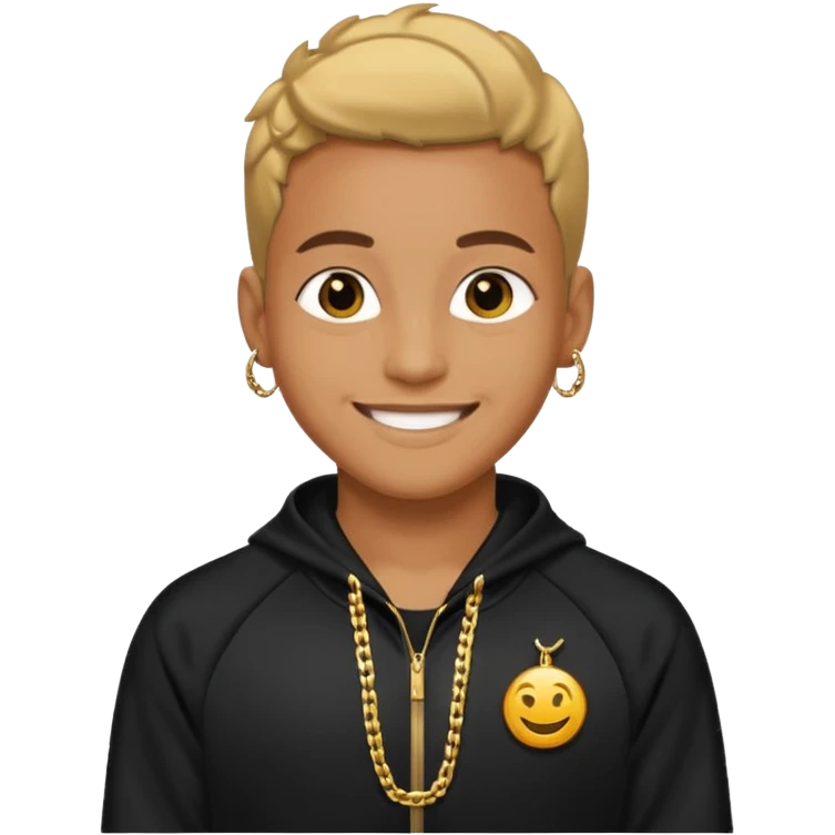 person wearing track suit and gold chain emoji