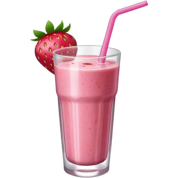 Strawberry smoothie (pink, straw) emoji