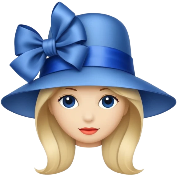 fancy hat with a blue ribbon emoji