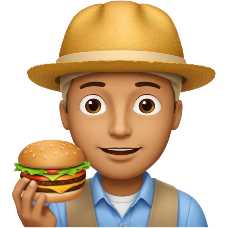 man eating hamburger  emoji