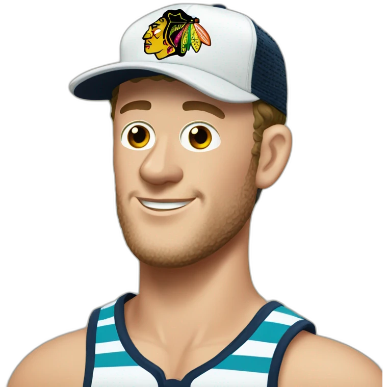 Jonathan Toews as a beach bum emoji
