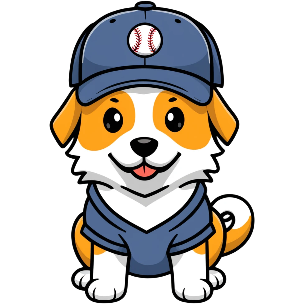 dog with baseball cap emoji