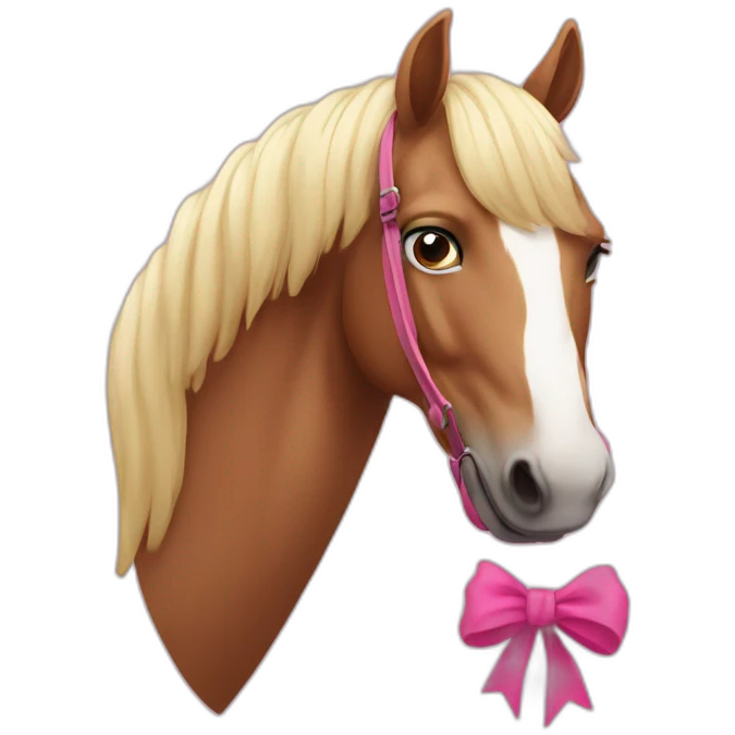 caballo con lazo rosa emoji