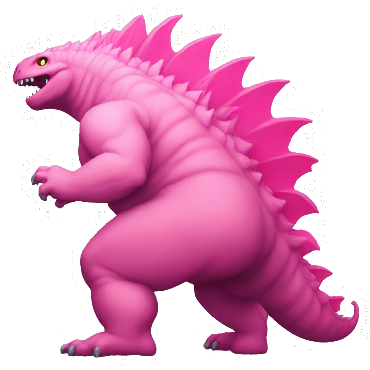 Godzilla back side pink emoji