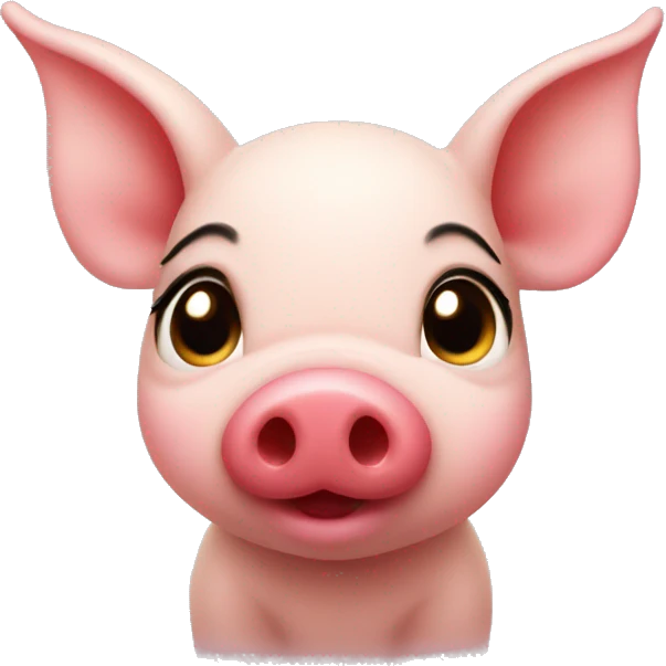 Kissing piglet with red lipstick emoji