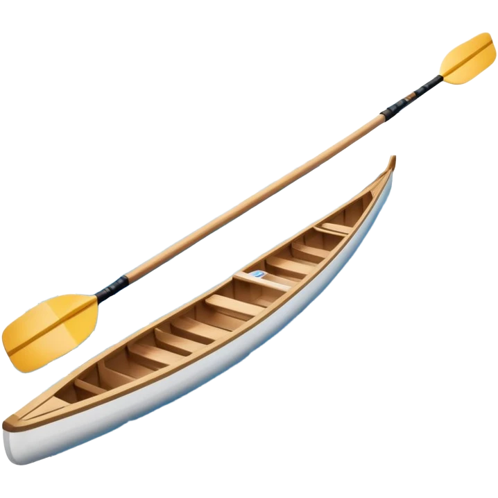 An icon showing a close-up of crossed oars, a sleek racing shell, and rippling water, symbolizing rowing. The design includes droplets in motion and a streamlined boat tip cutting through waves. Transparent background emphasizes strength, precision, and the spirit of competitive rowing emoji