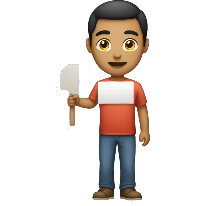 a male person holding a sign that says XANDER emoji