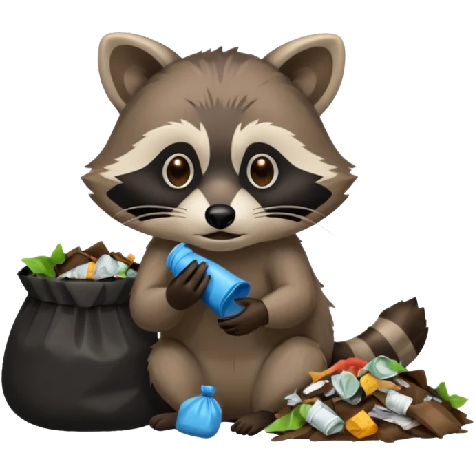 Raccoon eating garbage emoji