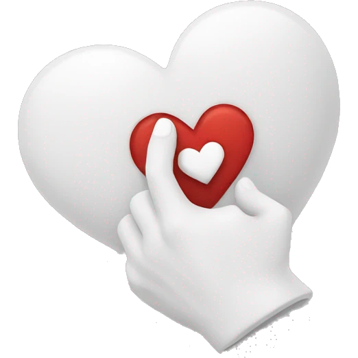 White heart in hand emoji
