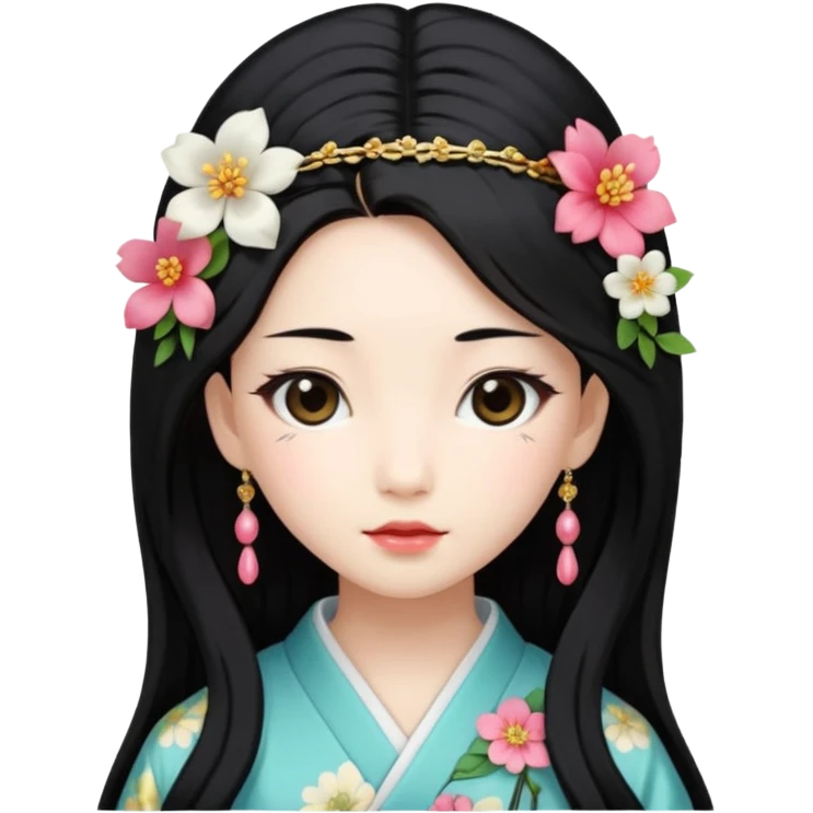 Japanese Princess with floral hairpin emoji