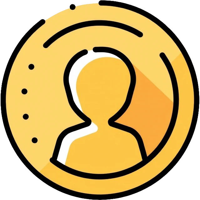 social media followers icon on a gold coin emoji