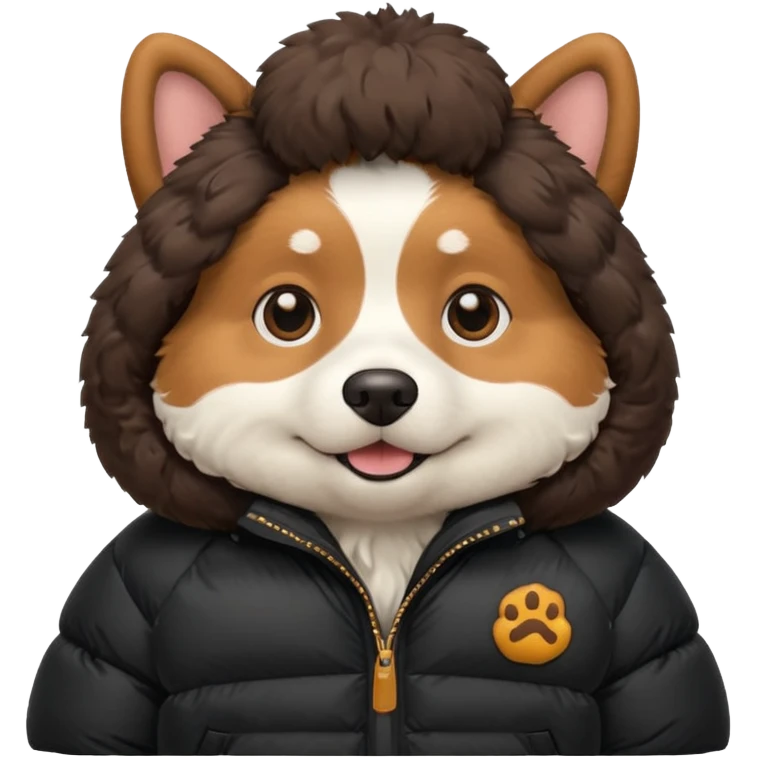  dog in oversized black puffer  emoji