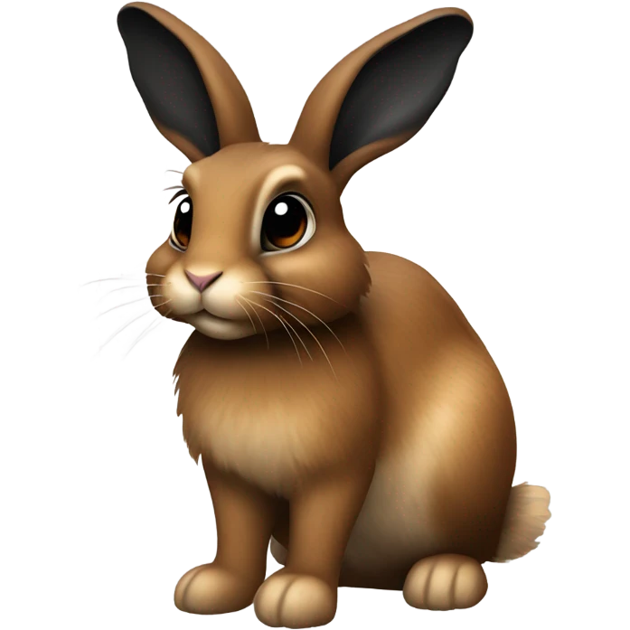 Brown and black rabbit emoji
