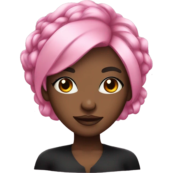 Pretty black lady with pink hair that’s goth emoji