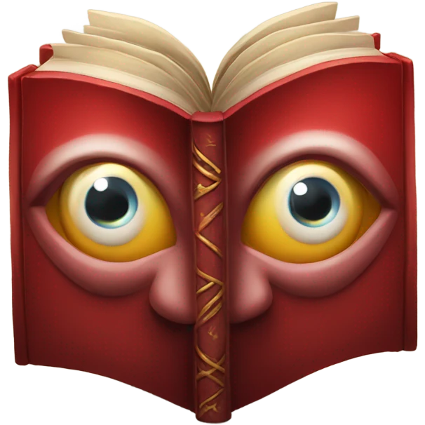 red magical book eye symbol in middle emoji