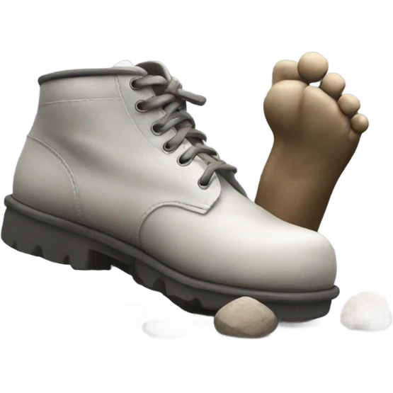Shoe kicking a rock emoji