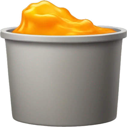 small round container with yellow ish orange goopy wax substance inside emoji