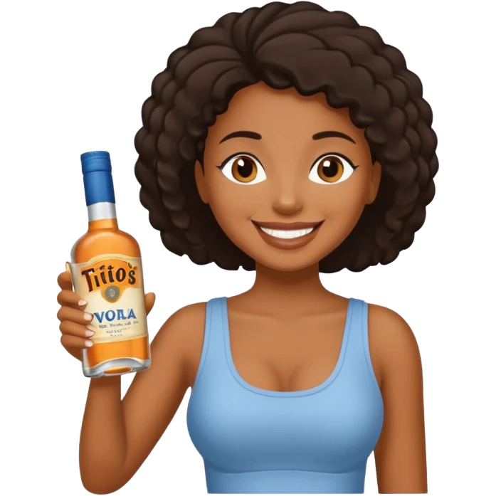 Black girl with bottle of Tito’s in hand emoji