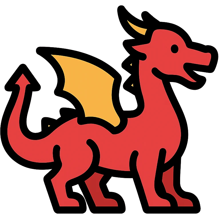 red dragon icon with color outline emoji