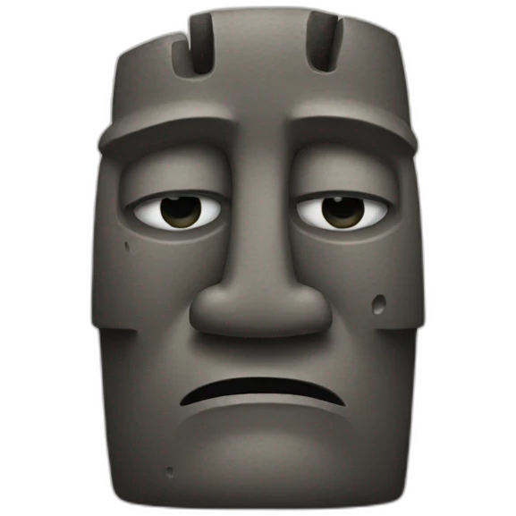 Moai-crying emoji