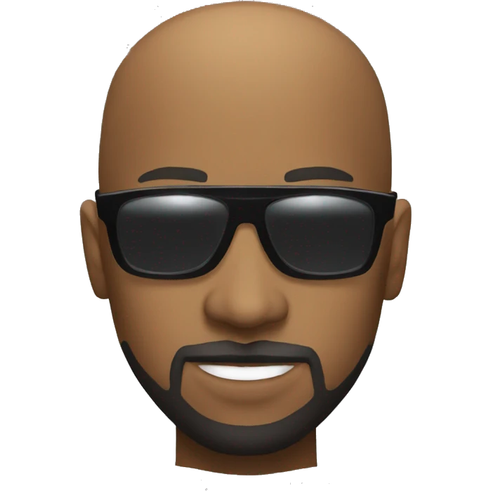 Bald Black DJ with goatee and shades emoji