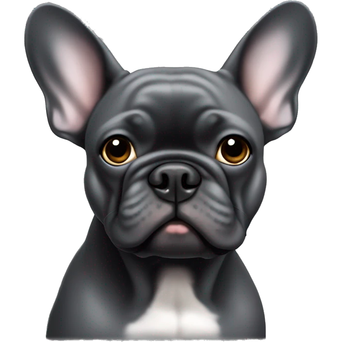 Dark gray French bulldog male, hazel eyes emoji