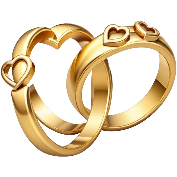 Wedding rings with hearts emoji