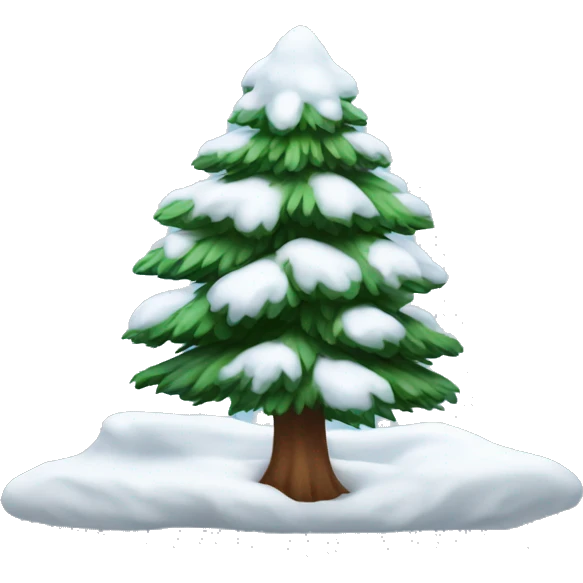 pine tree with snow emoji